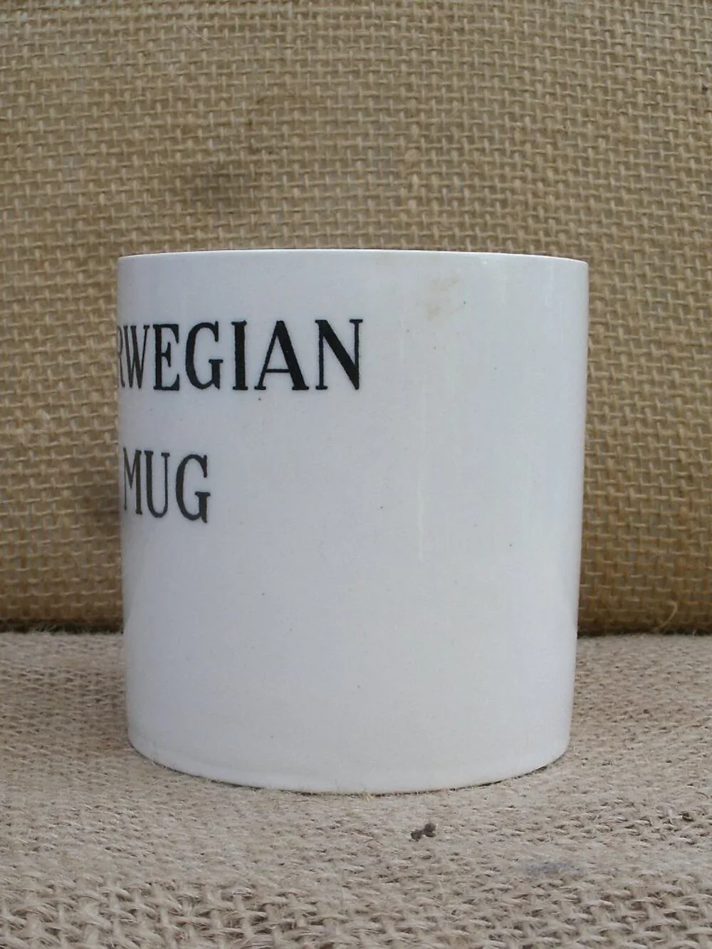 Vintage Norwegian Gag Joke Handle Inside Mug